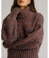 Darcey Cropped Slouchy Cashmere Turtleneck - Mahogany